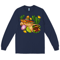 Navy burrito  with sombrero and union with cactus Long Sleeve Tee - AdoDesignShop
