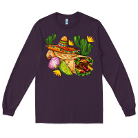 Plum burrito  with sombrero and union with cactus Long Sleeve Tee - AdoDesignShop