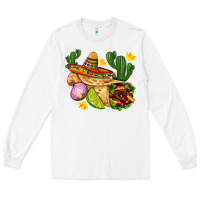 White burrito  with sombrero and union with cactus Long Sleeve Tee - AdoDesignShop
