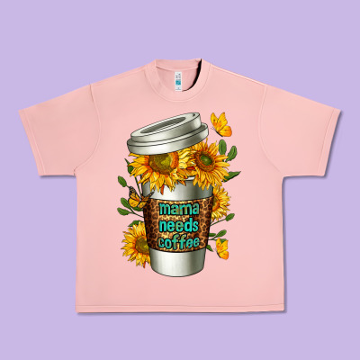 Mama Needs Coffee Cup Urban Heavy Tee Designed By Fadigitalartstudio