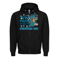 Black im freakin freezin christmas 2023 Zipper Hoodie - NancyCooperArtShop