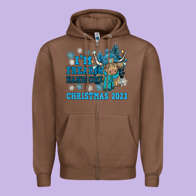 Im Freakin Freezin Christmas 2023 Zipper Hoodie Designed By Nancycooperartshop