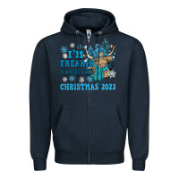 Navy im freakin freezin christmas 2023 Zipper Hoodie - NancyCooperArtShop