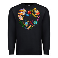 Black teacher heart custom Premium Sweatshirt - NancyCooperArtShop