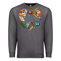 Charcoal Heather teacher heart custom Premium Sweatshirt - NancyCooperArtShop