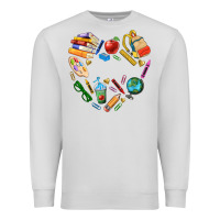 Dove Grey teacher heart custom Premium Sweatshirt - NancyCooperArtShop