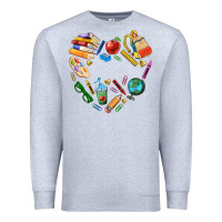 Heather Grey teacher heart custom Premium Sweatshirt - NancyCooperArtShop