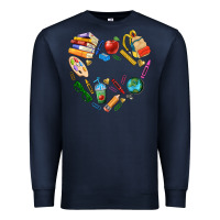 Navy teacher heart custom Premium Sweatshirt - NancyCooperArtShop