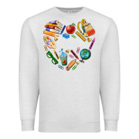 Oatmeal Heather teacher heart custom Premium Sweatshirt - NancyCooperArtShop