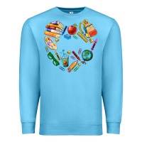 Ocean Blue teacher heart custom Premium Sweatshirt - NancyCooperArtShop