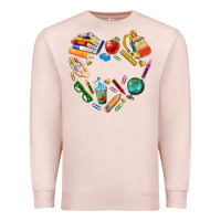 Pale Pink teacher heart custom Premium Sweatshirt - NancyCooperArtShop