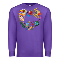 Purple teacher heart custom Premium Sweatshirt - NancyCooperArtShop