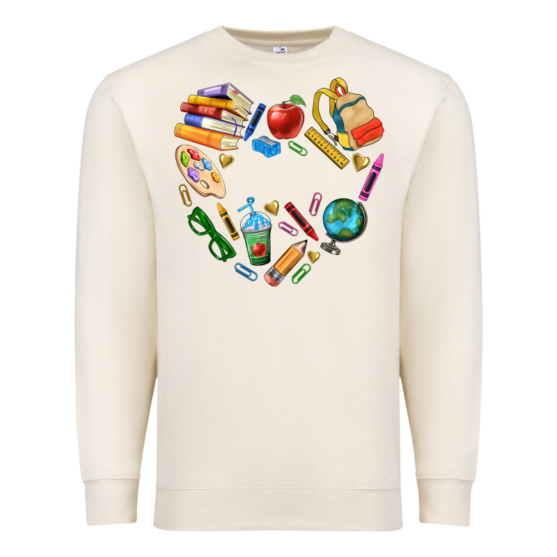 Teacher Heart Custom Premium Sweatshirt by NancyCooperArtShop | Teevron