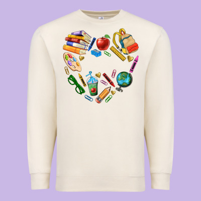 Teacher Heart Custom Premium Sweatshirt Designed By Nancycooperartshop