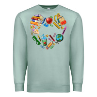 Seafoam teacher heart custom Premium Sweatshirt - NancyCooperArtShop