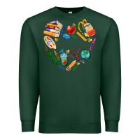Sports Green teacher heart custom Premium Sweatshirt - NancyCooperArtShop