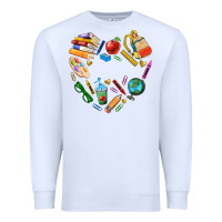 White teacher heart custom Premium Sweatshirt - NancyCooperArtShop