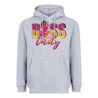 Heather Grey boss lady afro woman Heavyweight Hoodie - NancyCooperArtShop
