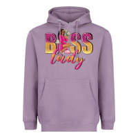 Lavender boss lady afro woman Heavyweight Hoodie - NancyCooperArtShop