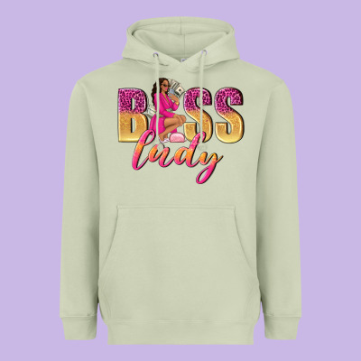 Boss Lady Afro Woman Heavyweight Hoodie Designed By Nancycooperartshop