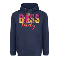 Navy boss lady afro woman Heavyweight Hoodie - NancyCooperArtShop