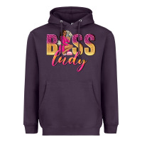 Plum boss lady afro woman Heavyweight Hoodie - NancyCooperArtShop