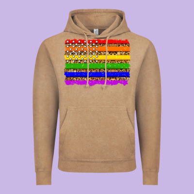 Lgbtq And Usa Flag Vintage Hoodie Designed By Zillion Design Studio