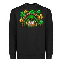 Black St. Patrick's Day gnome rainbow Heavyweight Sweatshirt - Neo Western
