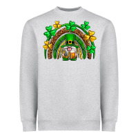 Heather Grey St. Patrick's Day gnome rainbow Heavyweight Sweatshirt - Neo Western