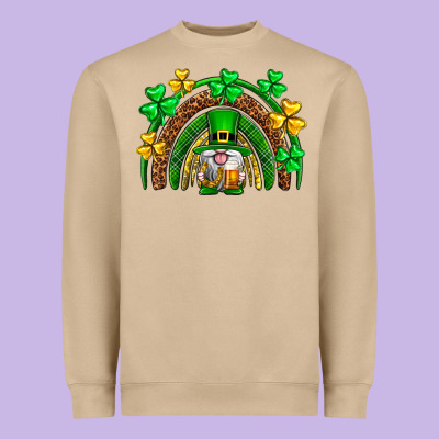 St. Patrick's Day Gnome Rainbow Heavyweight Sweatshirt Designed By Neo Western