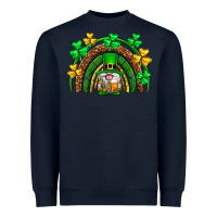 Navy St. Patrick's Day gnome rainbow Heavyweight Sweatshirt - Neo Western