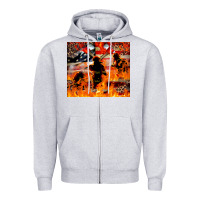 Heather Grey Western Firefighters With Thin Red Line Zipper Hoodie - LillyAllenDesigns