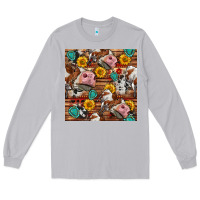 Moon Dust cow and western seamless pattern Long Sleeve Tee - BundleAndBundleShop