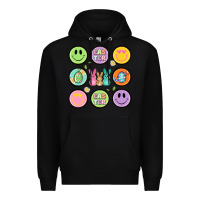 Black easter day smiley faces Premium Hoodie - Artiststas