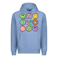 Colony Blue easter day smiley faces Premium Hoodie - Artiststas