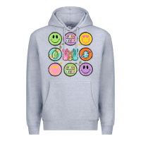 Heather Grey easter day smiley faces Premium Hoodie - Artiststas