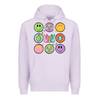 Lilac easter day smiley faces Premium Hoodie - Artiststas