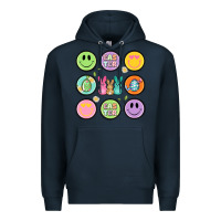 Navy easter day smiley faces Premium Hoodie - Artiststas