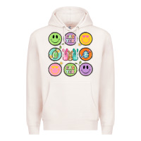 Pale Pink easter day smiley faces Premium Hoodie - Artiststas