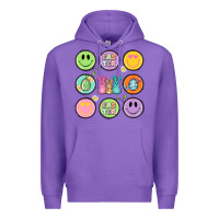 Purple easter day smiley faces Premium Hoodie - Artiststas