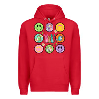 Red easter day smiley faces Premium Hoodie - Artiststas