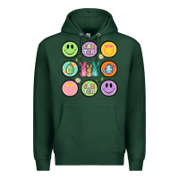 Sports Green easter day smiley faces Premium Hoodie - Artiststas