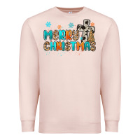 Pale Pink western merry christmas Premium Sweatshirt - MaliasSmallBusiness