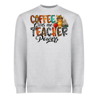 Heather Grey coffee gives me teacher Heavyweight Sweatshirt - CowhideDigitalArt