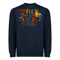 Navy coffee gives me teacher Heavyweight Sweatshirt - CowhideDigitalArt