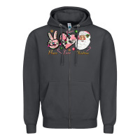 Smoke pink peace love christmas Zipper Hoodie - NancyCooperArtShop