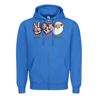 True Royal pink peace love christmas Zipper Hoodie - NancyCooperArtShop