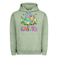 Pigment Oil Green Happy Easter with eggs Urban Hoodie - NancyCooperArtShop