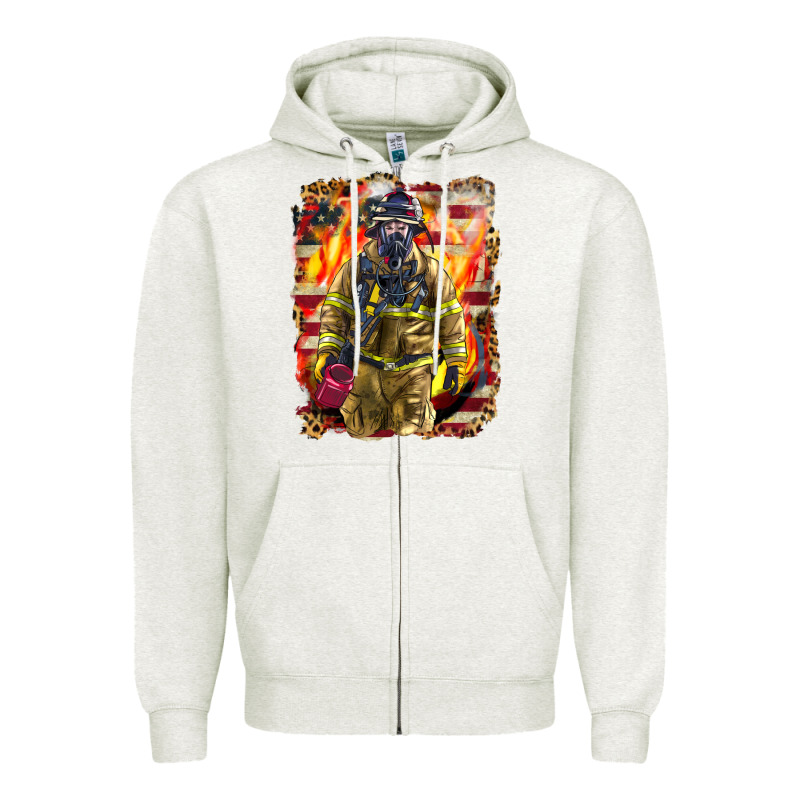 Firefighter Fire And American Zipper Hoodie by LillyAllenDesigns | Teevron