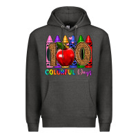 Charcoal Heather 100 colorful day s Premium Hoodie - Artiststas